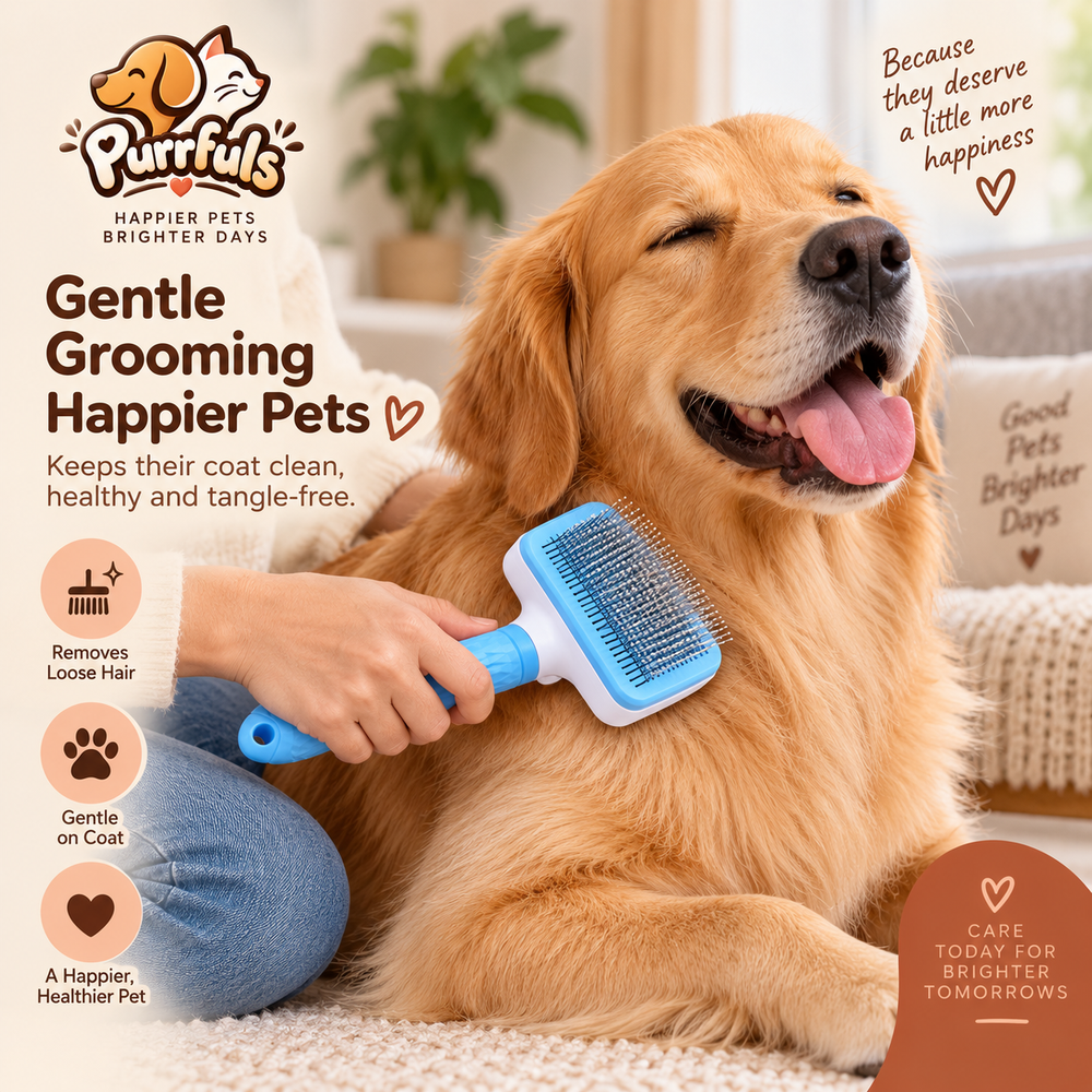 Purrfuls Pet Slicker Brush for Dogs & Cats