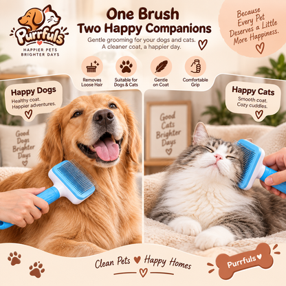Purrfuls Pet Slicker Brush for Dogs & Cats