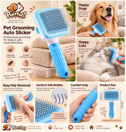 Purrfuls Pet Slicker Brush for Dogs & Cats